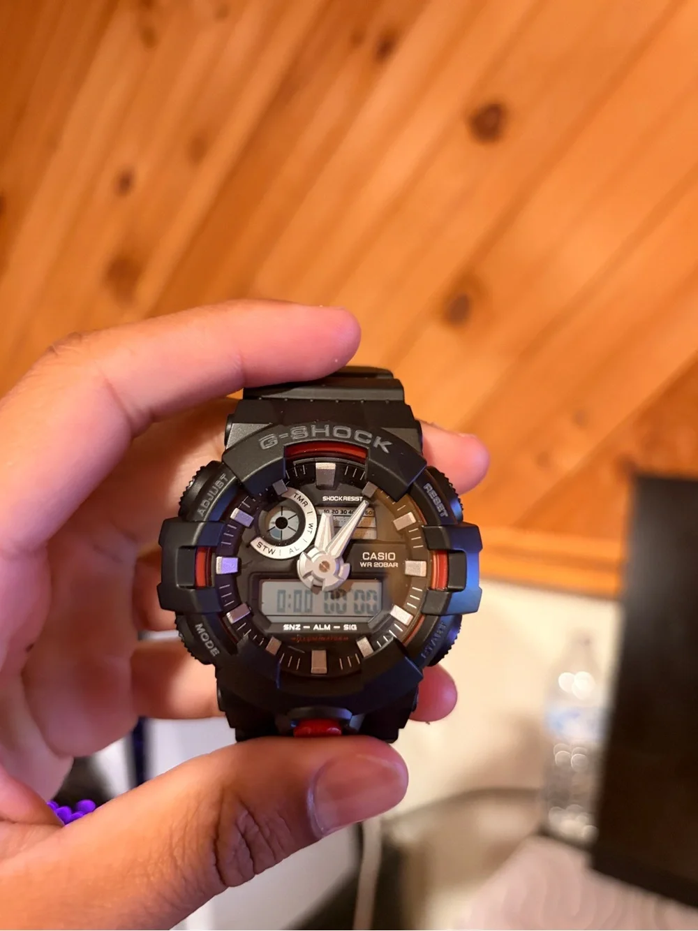 Casio G-Shock Black Watch with Red Accents